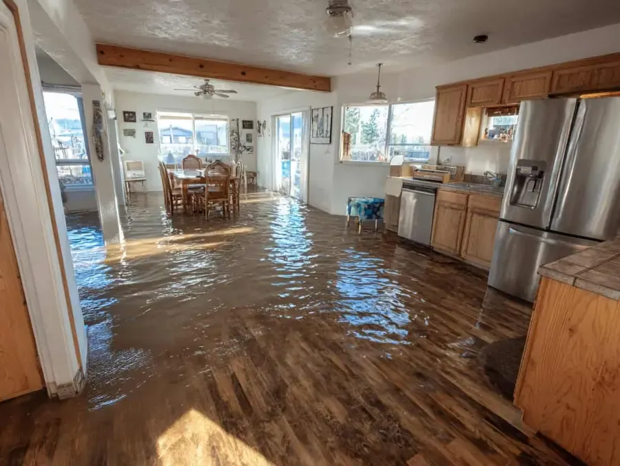 Storm and flood water across a Forest Park, GA home floor